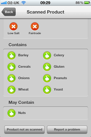 Avoiding the Fourteen Food Allergens Can I Eat It iPhone App lets you know what is in the Sainsbury's Dry Roasted Peanuts