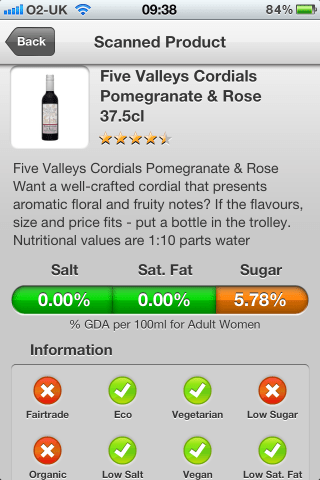 Can I Eat It iPhone App lets you know what is in the Five Valleys Cordials Pomegranate & Rose