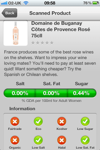 Domaine de Buganay Côtes de Provence Rosé France Can I Eat It? The Sunday Times Top App allowing you to scan barcodes from your favourite supermarket products. Can I Eat It iPhone App lets you know what is in the Domaine de Buganay Côtes de Provence Rosé France